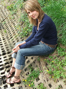 Walking Through A Brook With Boots And Barefoot