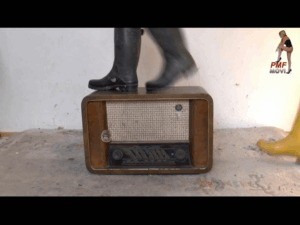 Old Historical Radio Crushed Under Relentless Boots 8