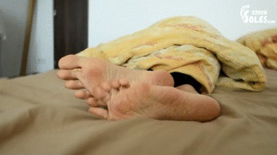 Adorable Asian Doll’s Rubbing They Sexy Sleepy Feet