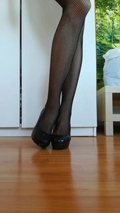 High-heeled slippers Stocking And Long Legs
