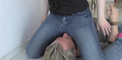 Long Worn Jeans On His Face
