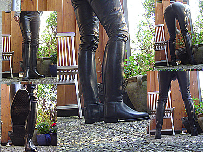 Ridingboots In Rubber And Leather Pants